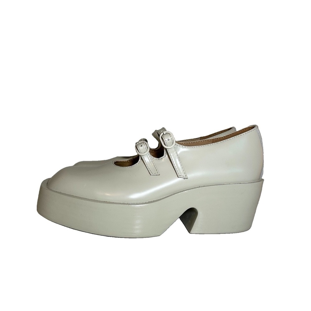 CAMPER Women's 8.5 EU 39 Billie Platform Mary Jane Leather Moccasins Gray Chunky